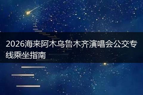 2026海来阿木乌鲁木齐演唱会公交专线乘坐指南