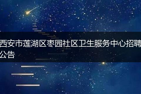 西安市莲湖区枣园社区卫生服务中心招聘公告