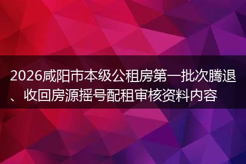 2026咸阳市本级公租房第一批次腾退、收回房源摇号配租审核资料内容