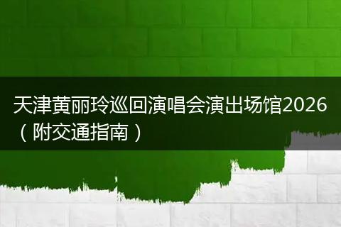 天津黄丽玲巡回演唱会演出场馆2026（附交通指南）