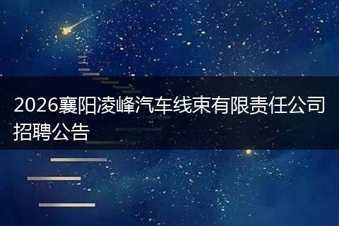 2026襄阳凌峰汽车线束有限责任公司招聘公告