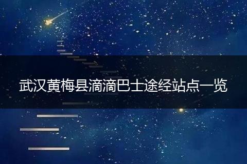 武汉黄梅县滴滴巴士途经站点一览