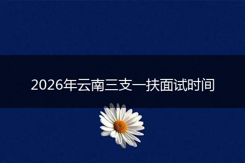 2026年云南三支一扶面试时间