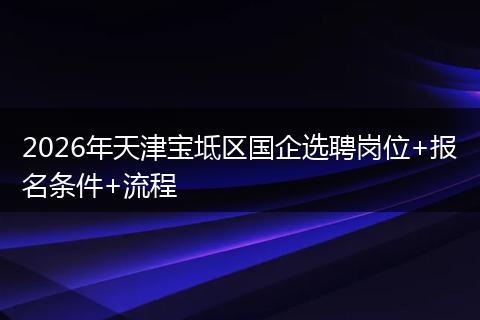 2026年天津宝坻区国企选聘岗位+报名条件+流程