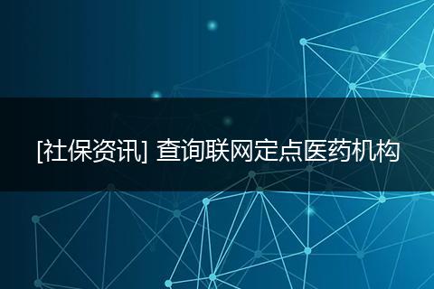 [社保资讯] 查询联网定点医药机构