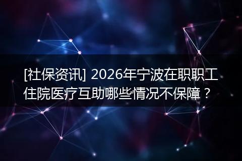 [社保资讯] 2026年宁波在职职工住院医疗互助哪些情况不保障？