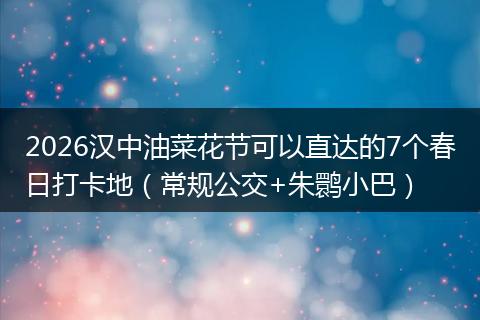 2026汉中油菜花节可以直达的7个春日打卡地（常规公交+朱鹮小巴）