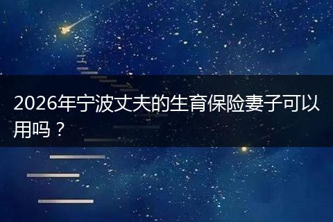 2026年宁波丈夫的生育保险妻子可以用吗?