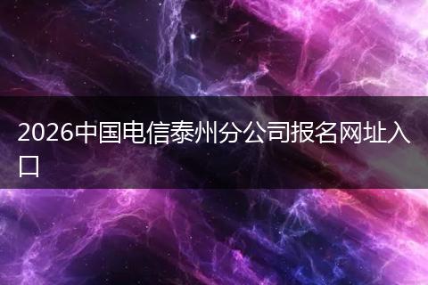 2026中国电信泰州分公司报名网址入口