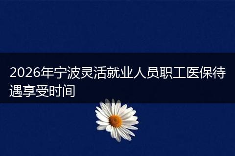 2026年宁波灵活就业人员职工医保待遇享受时间